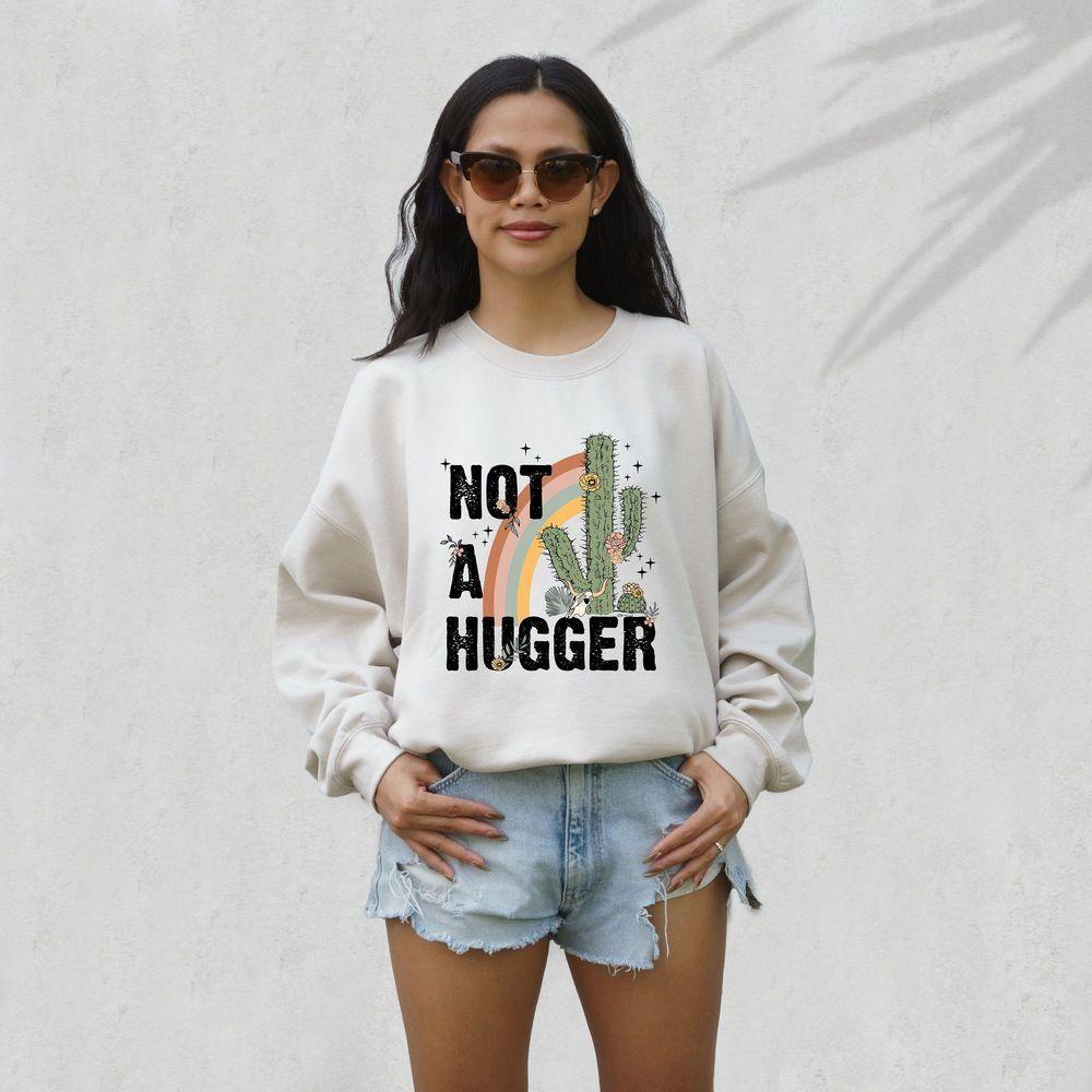 Retro Graphic Crew Neck Not A Hugger Vintage Vuitino Shirt